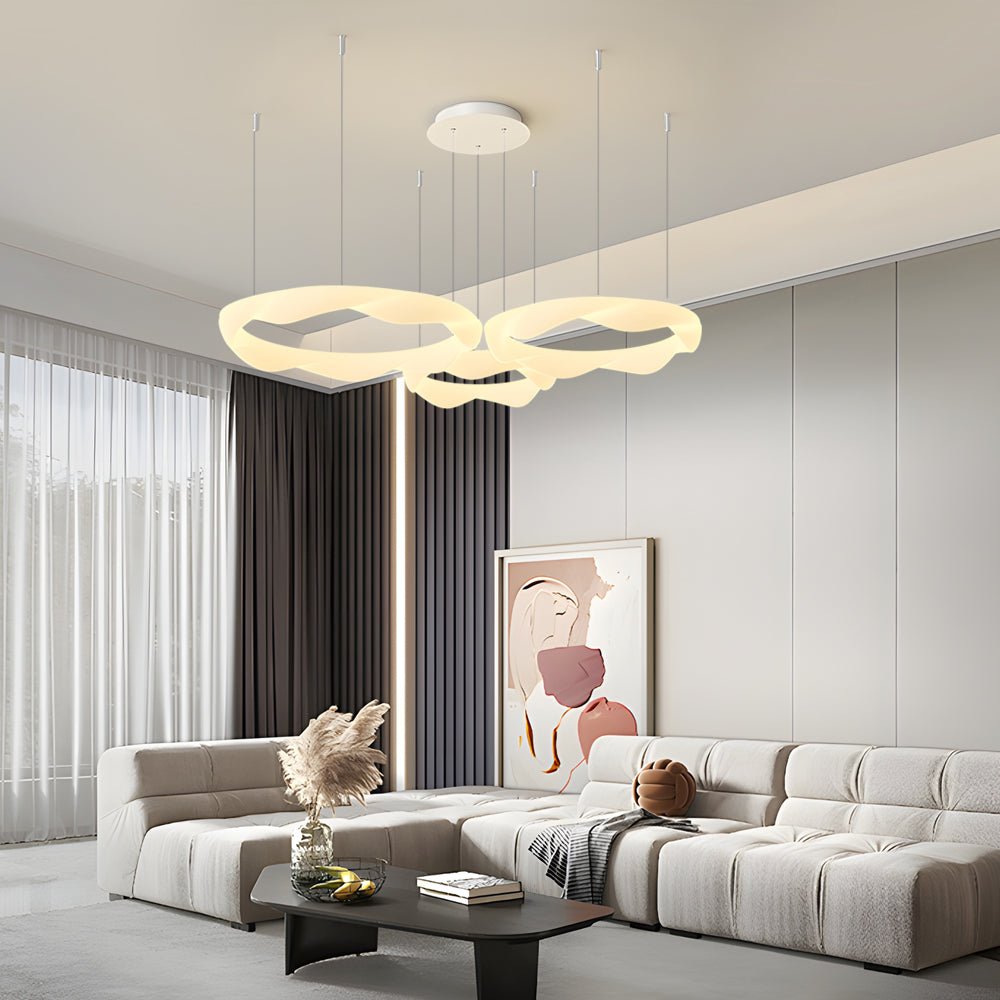 Modern Wavy Ring LED Chandelier – 2/3/4/5 Rings