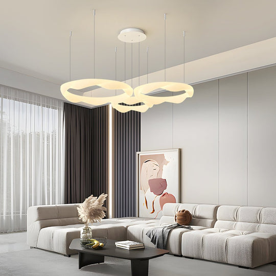 Modern Wavy Ring LED Chandelier – 2/3/4/5 Rings