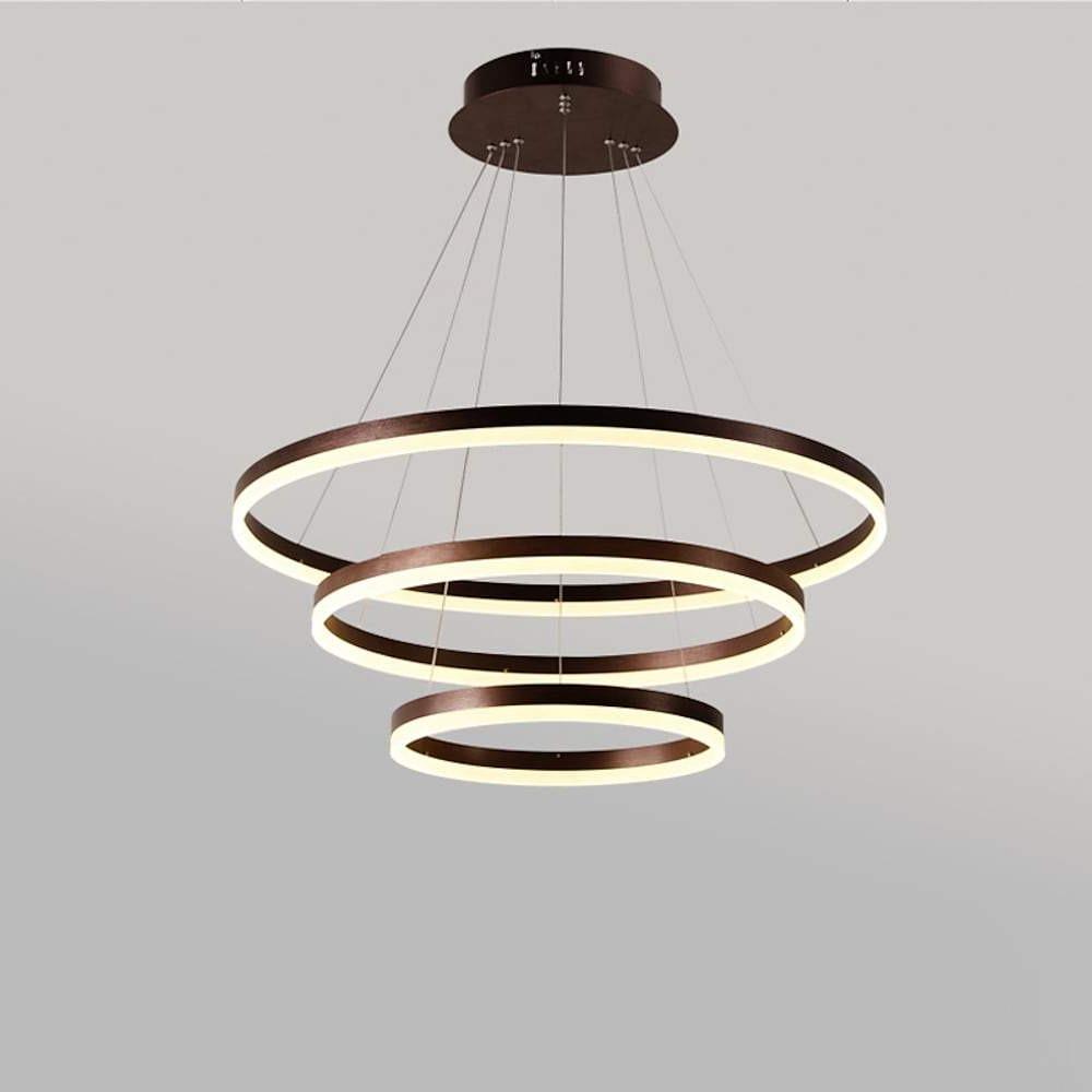 3 Circle Graduated Bedroom Chandeliers Remote Control Ceiling Light