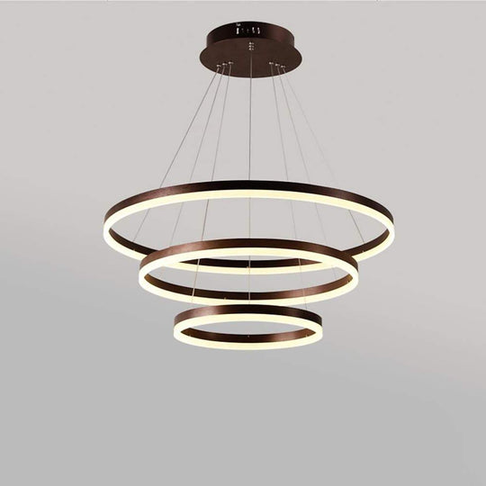 3 Circle Graduated Bedroom Chandeliers Remote Control Ceiling Light