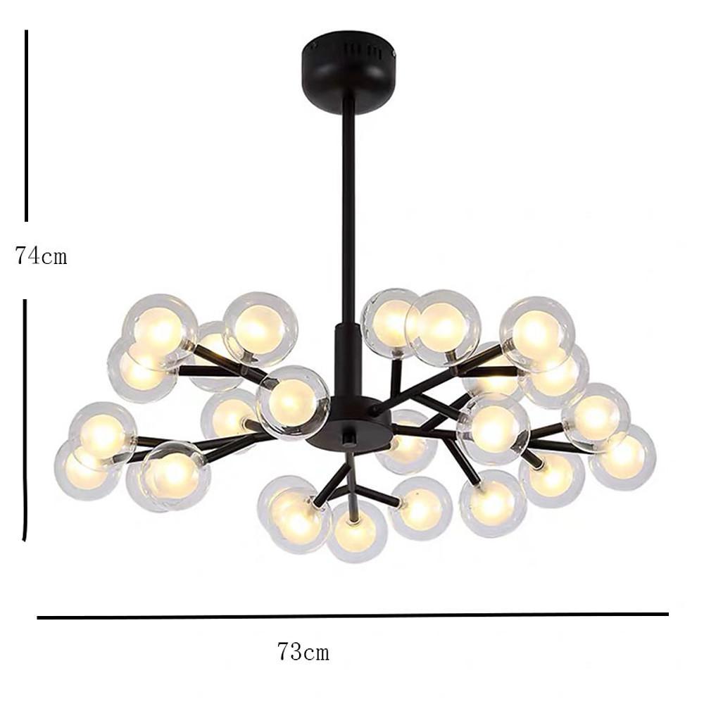 25-Light LED Cluster Glass Bubble Sputnik Chandelier