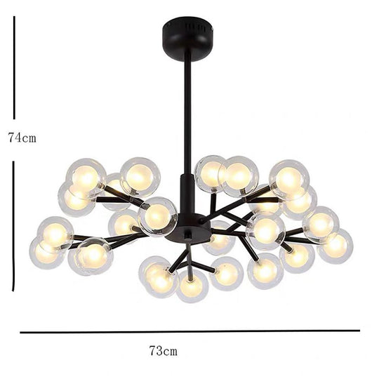 25-Light LED Cluster Glass Bubble Sputnik Chandelier