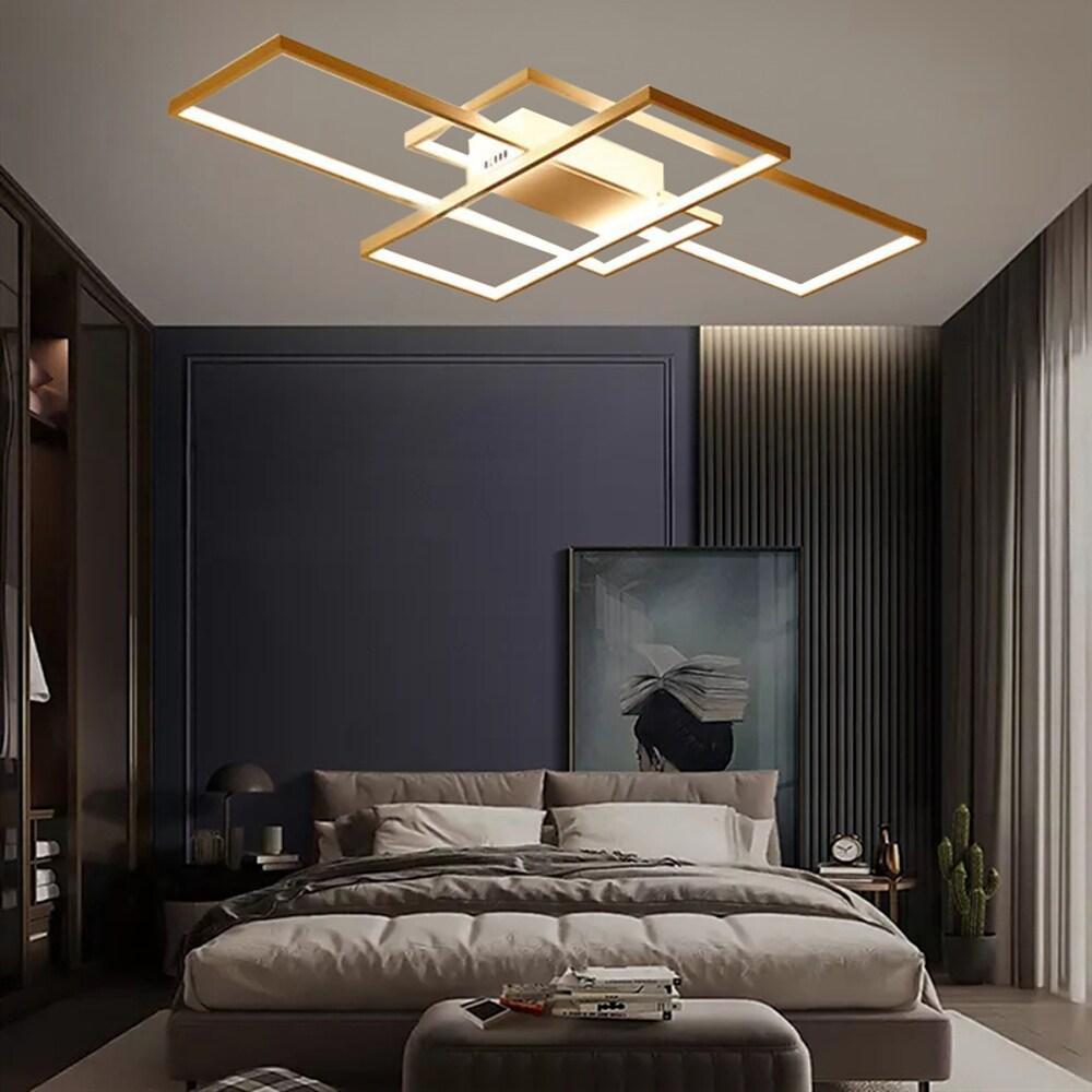 Multi Rectangle Large Flush Mount LED Ceiling Light with 3 Tiers