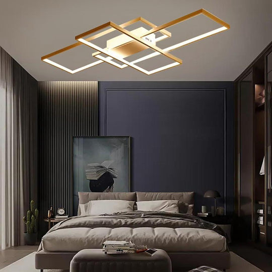 Display of Rectangles Abstract LED Flush Mount Ceiling Light