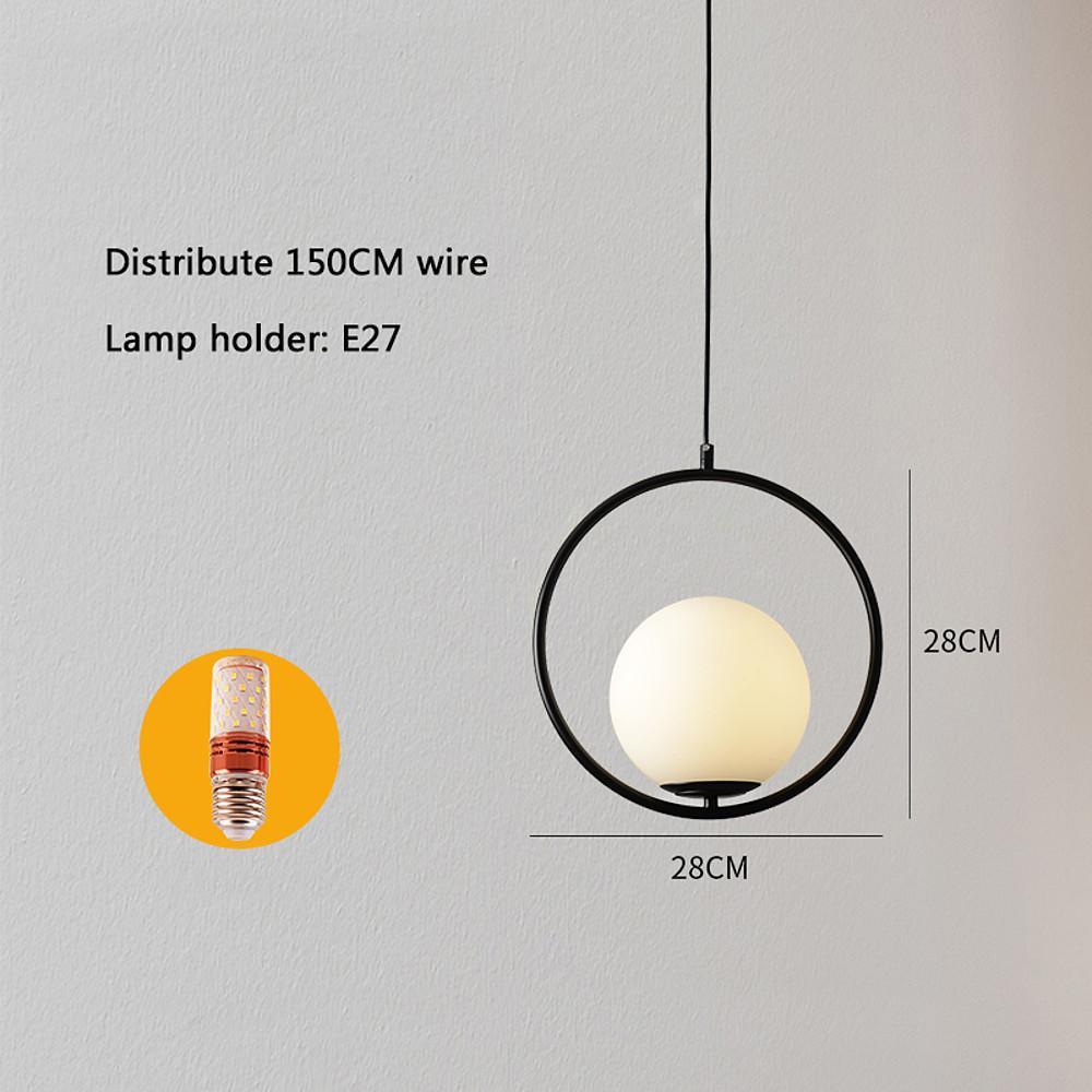Opal Glass Ball Ring Pendant Light