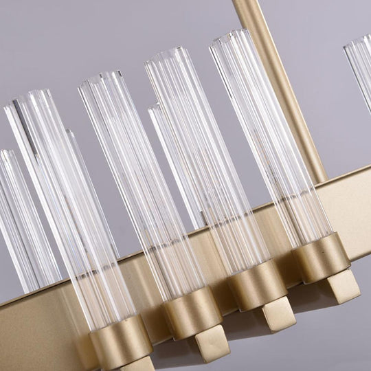 Creative Linear – Electroplated Metal and Glass LED Modern Chandelier Pendant Light