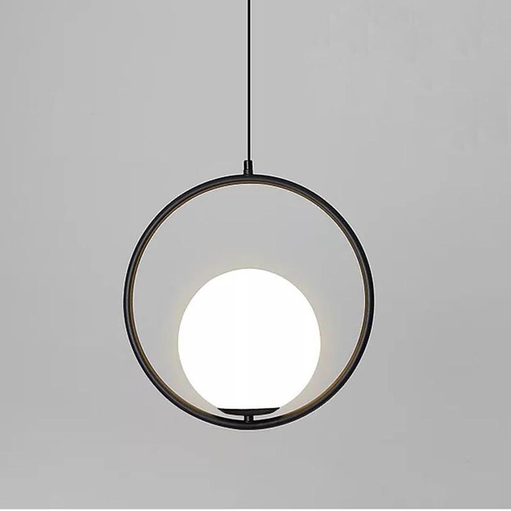 Modern Metal Circle Glass Globe Pendant Ceiling Light