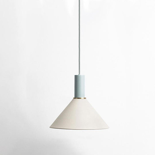 Modernist Cone Shaped Metal Island Pendant Light