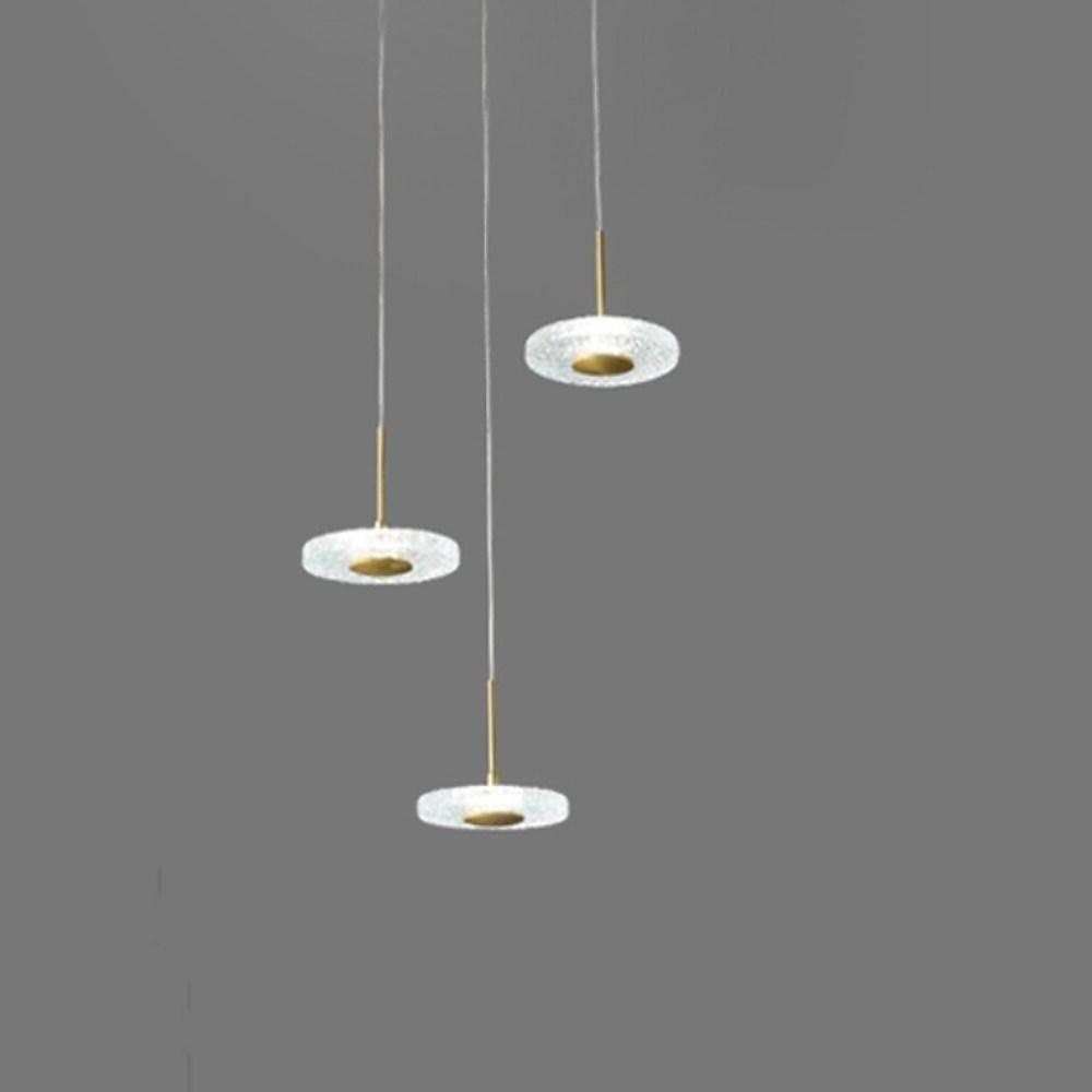 Circular Acrylic Copper LED Gold Nordic Pendant Light Hanging Ceiling Light