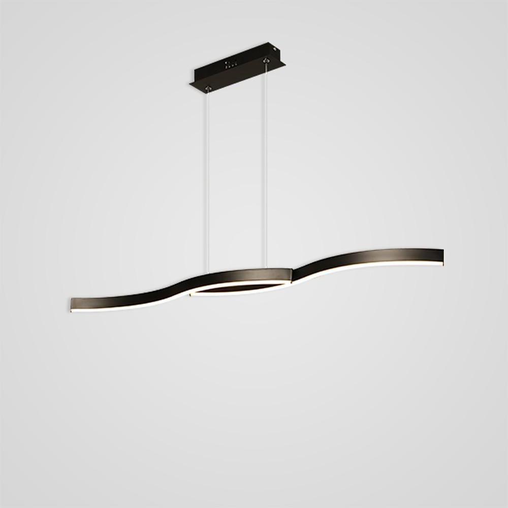 Dual Wave Metal & PVC Island Dining Chandelier – 2-Light LED