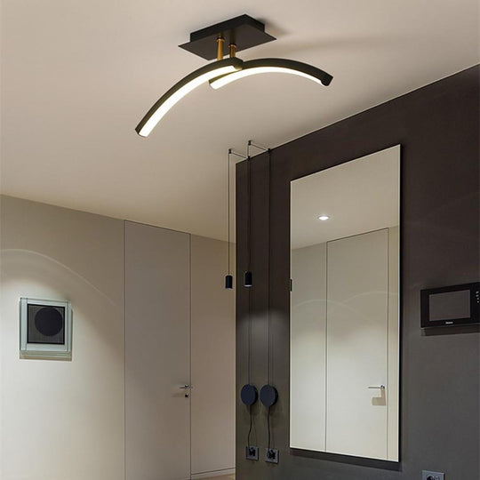 Creative Arc Shaped Dimmable LED Modern Flush Mount Ceiling Light