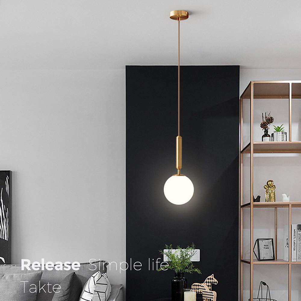 Nordic Glass Ball Black and Gold LED Pendant Light