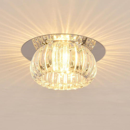 Geometric Crystal Flush Mount LED Ceiling Light