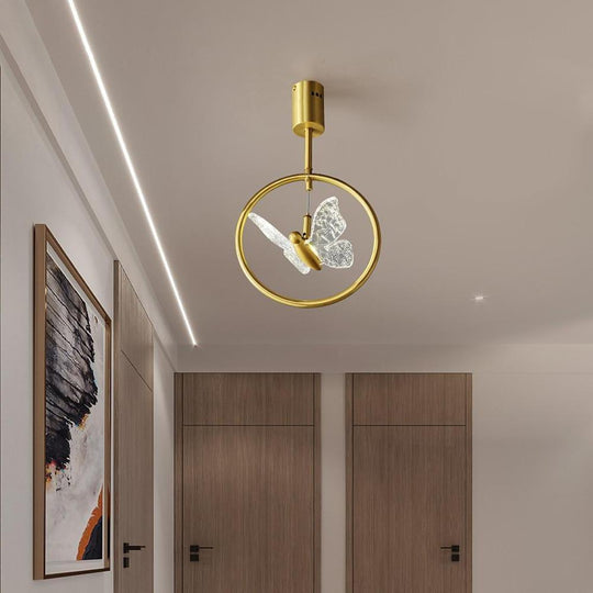 Butterfly Ring LED Nordic Semi-Flush Mount Ceiling Light