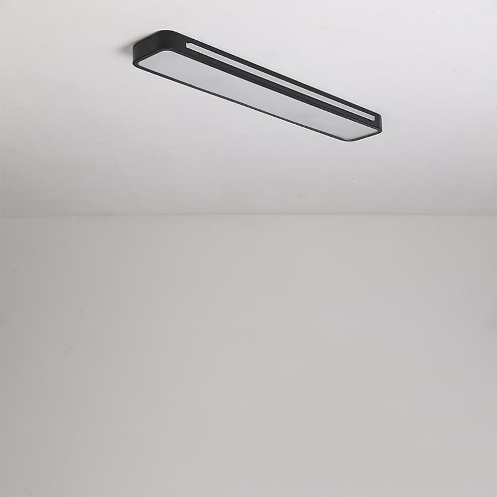 Rectangular Black/White Metal LED Flush Mount Ceiling Light