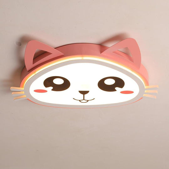 Kitten Bedroom Flush Mount LED Kids Ceiling Light