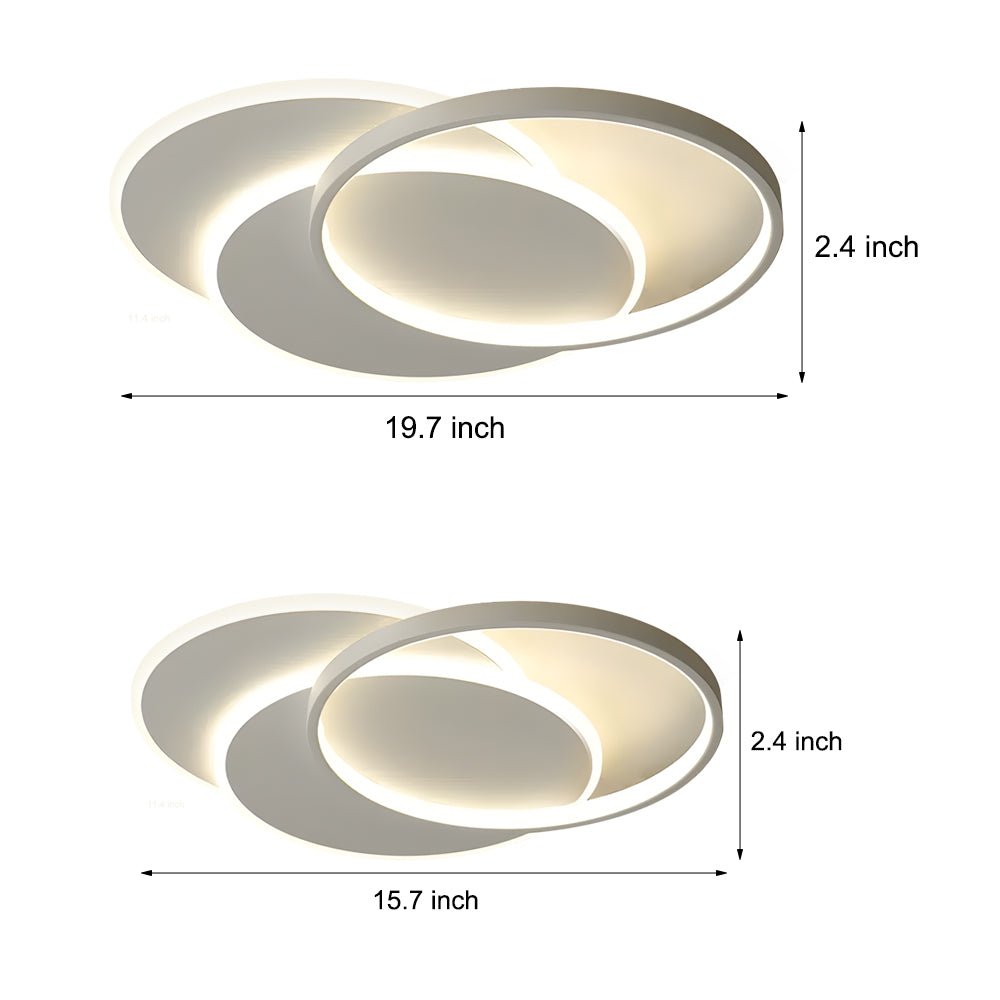 White 3 Circle Acrylic LED Flush Mount Ceiling Light