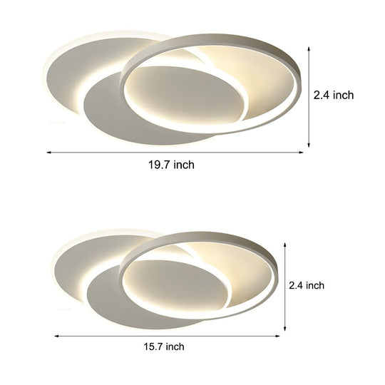 White 3 Circle Acrylic LED Flush Mount Ceiling Light