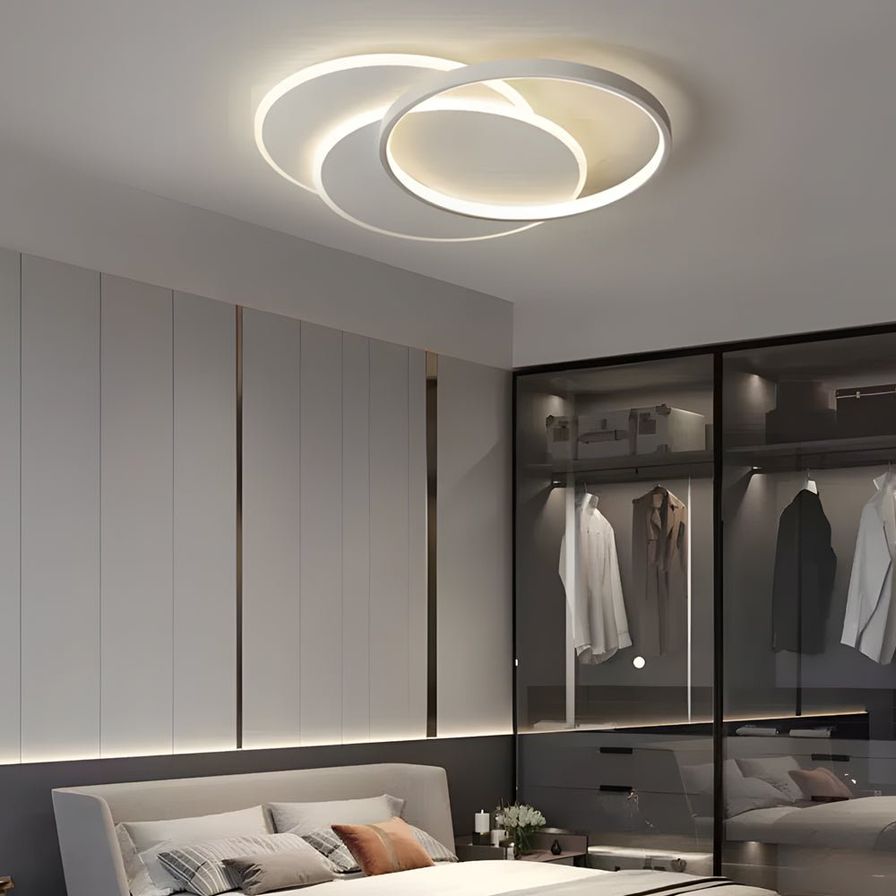 White 3 Circle Acrylic LED Flush Mount Ceiling Light