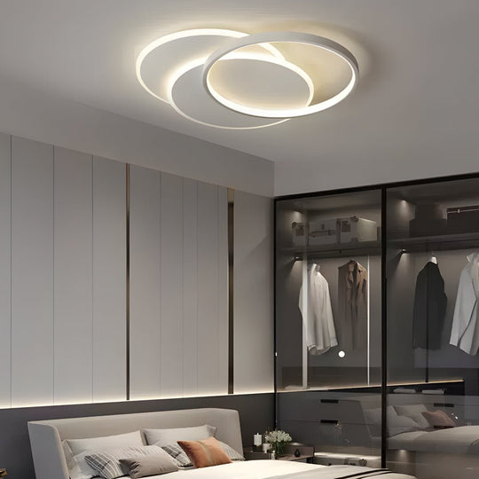 White 3 Circle Acrylic LED Flush Mount Ceiling Light