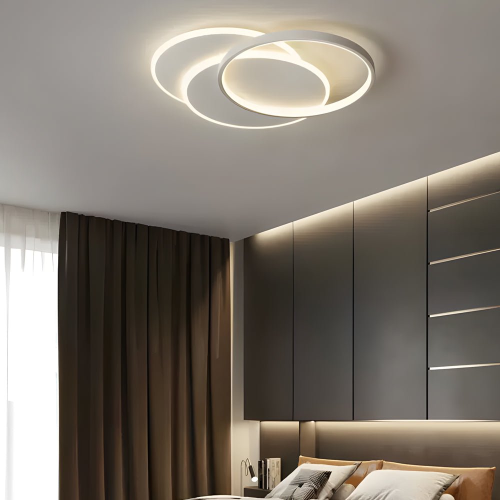 White 3 Circle Acrylic LED Flush Mount Ceiling Light