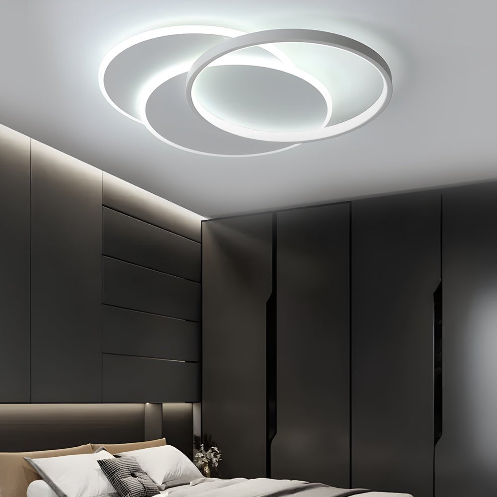 White 3 Circle Acrylic LED Flush Mount Ceiling Light