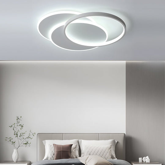 White 3 Circle Acrylic LED Flush Mount Ceiling Light