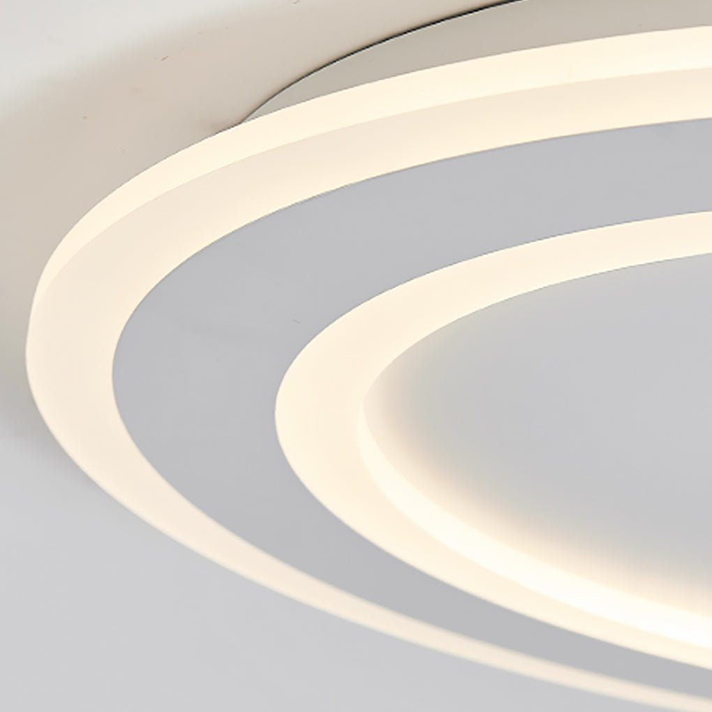 White Arc Flush Mount Ceiling Light with Adjustable Spotlight