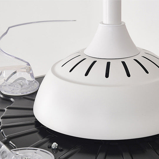 White Ceiling Fans With Light – Nordic Style with Transparent Retractable Blades (Models A/B/C/D)