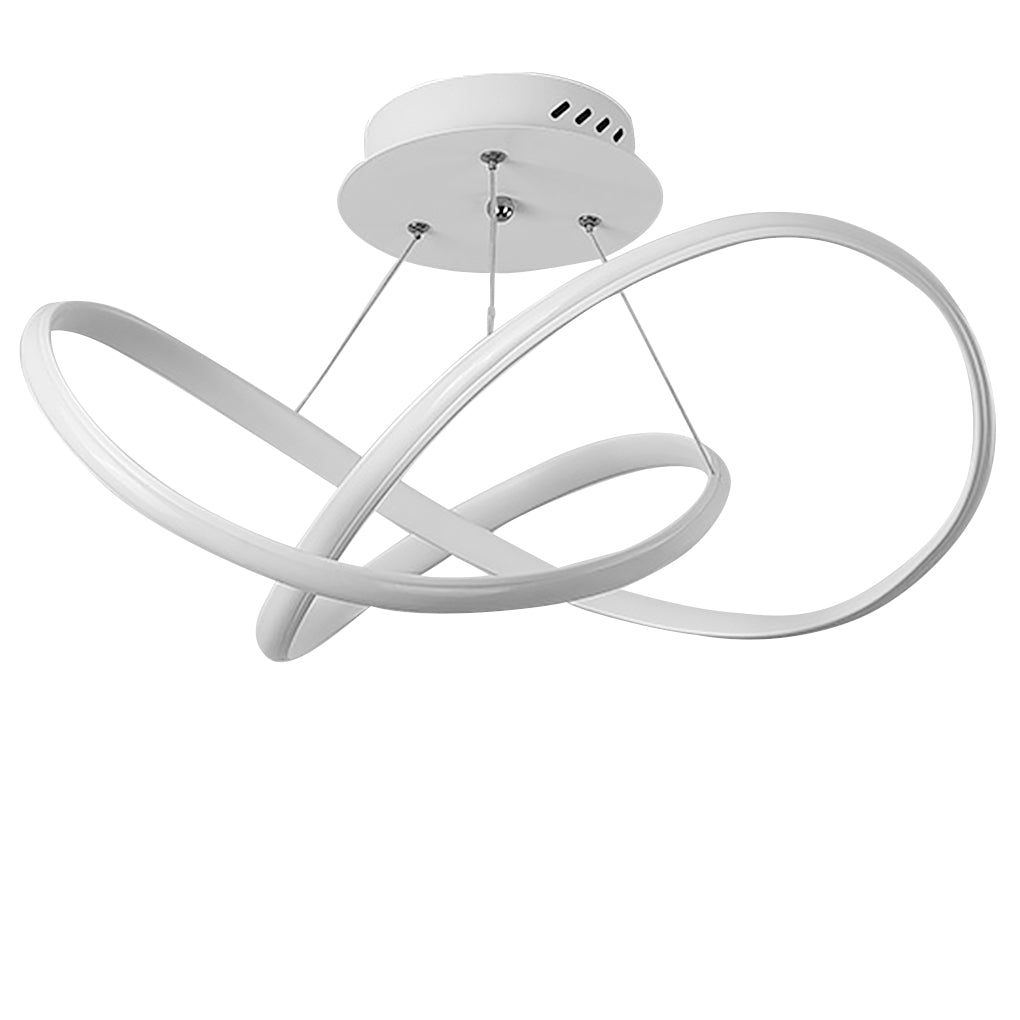 White Flush Mount Ceiling Light with Adjustable Cord Ribbon Design – Dimmable LED