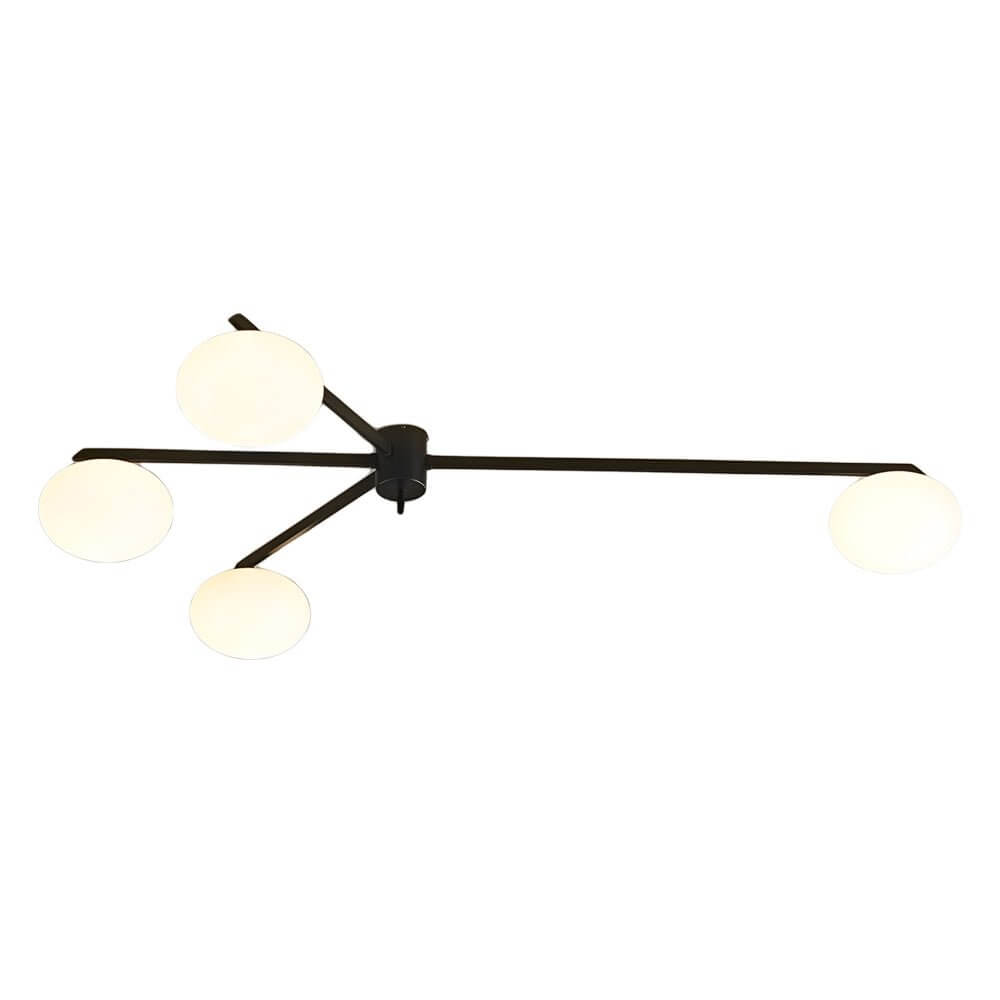 White Glass Bubble Semi-Flush Ceiling Light