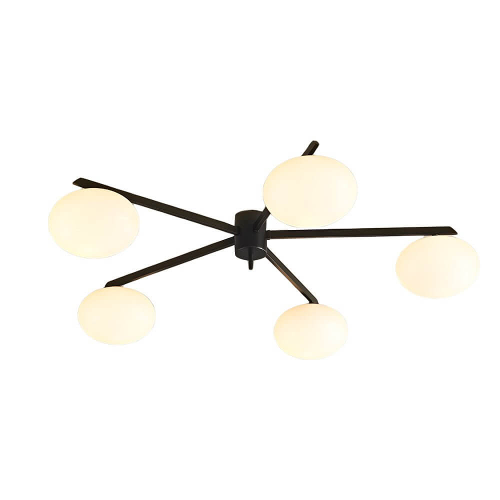 White Glass Bubble Semi-Flush Ceiling Light