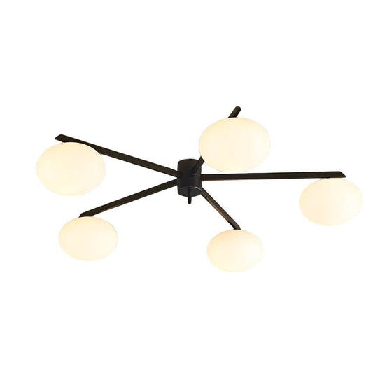 White Glass Bubble Semi-Flush Ceiling Light