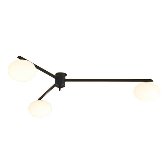 White Glass Bubble Semi-Flush Ceiling Light