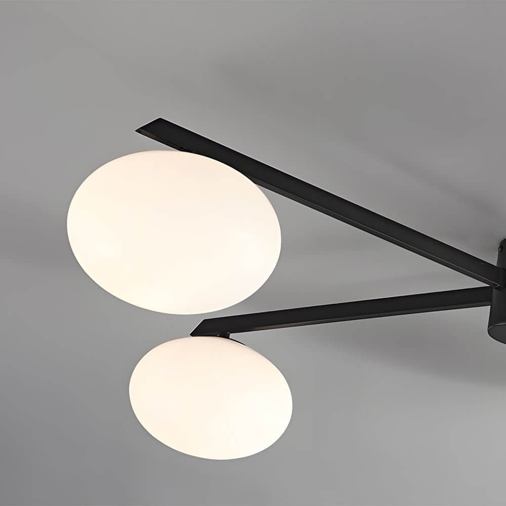 White Glass Bubble Semi-Flush Ceiling Light