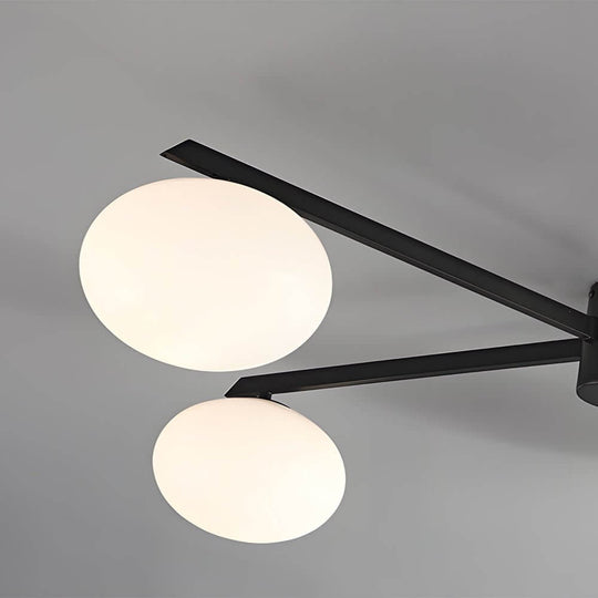 White Glass Bubble Semi-Flush Ceiling Light