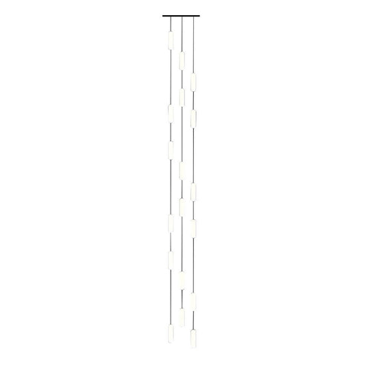 White Long Tube Multi Light Staircase Chandelier