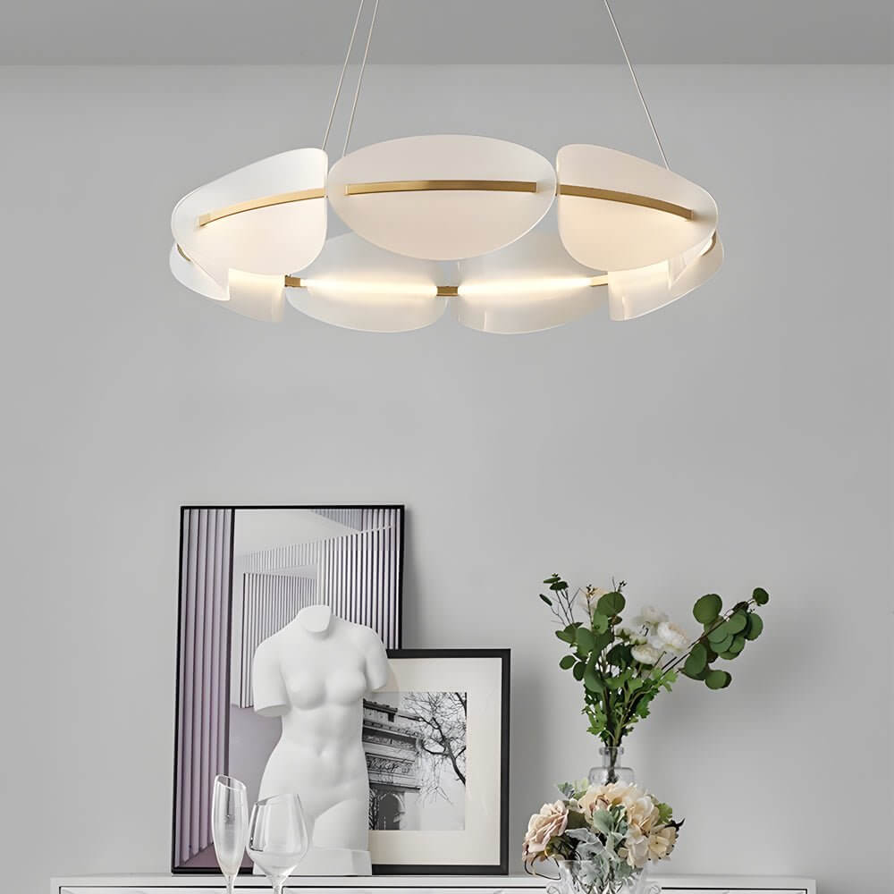 White Petal Ring LED Chandelier