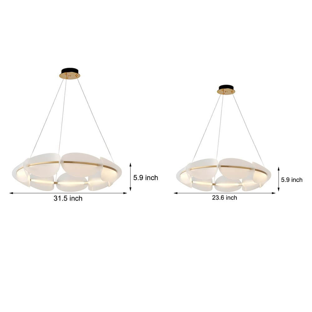 White Petal Ring LED Chandelier