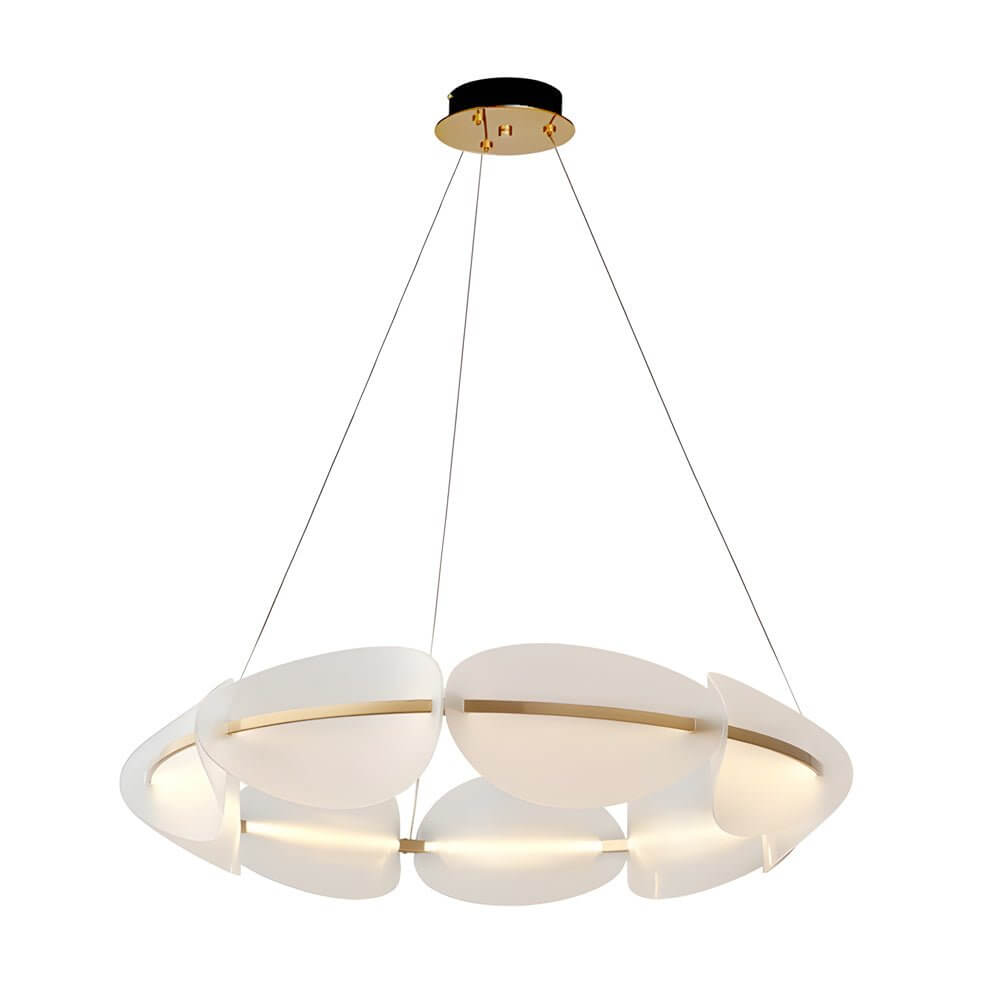 White Petal Ring LED Chandelier