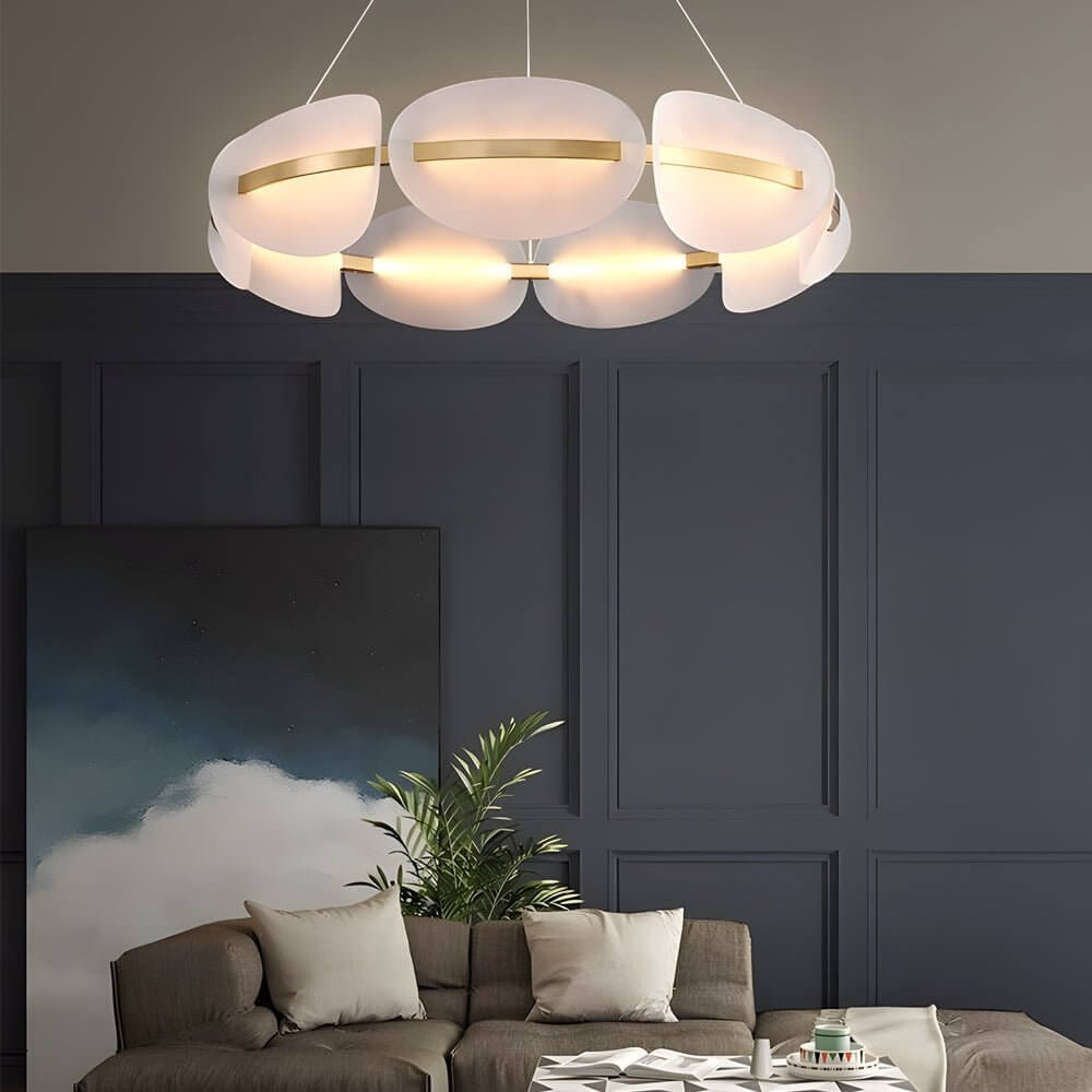 White Petal Ring LED Chandelier