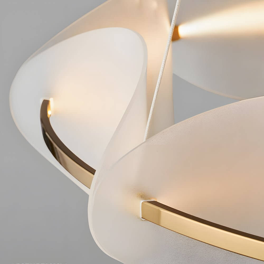 White Petal Ring LED Chandelier