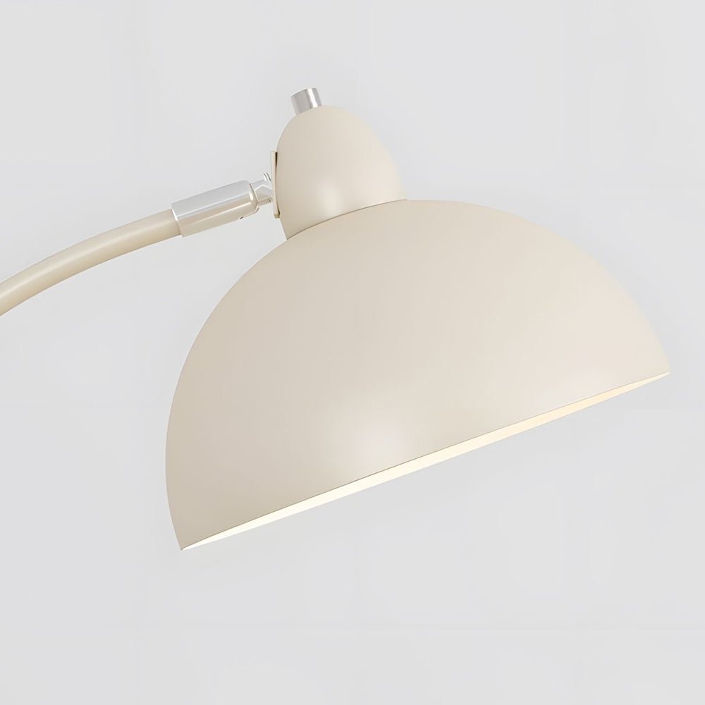 White Chrome Arc Floor Lamp with Dome Shade