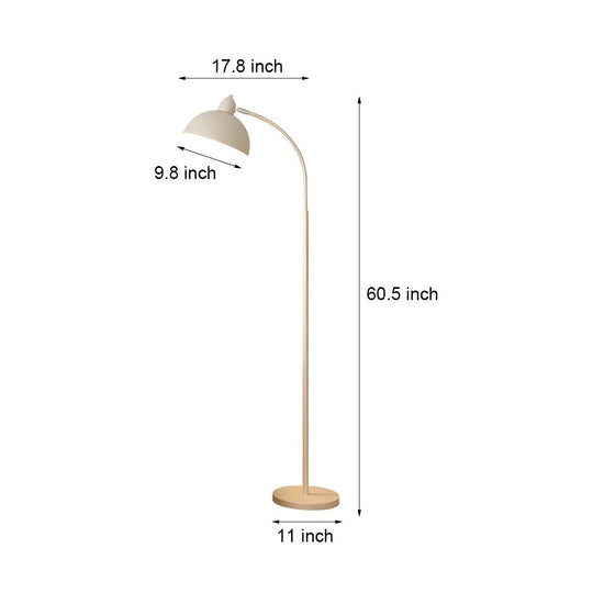 White Chrome Arc Floor Lamp with Dome Shade
