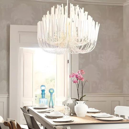Whitewashed Wood Tilda – Scandinavian Chandelier Large Hanging Ceiling Light