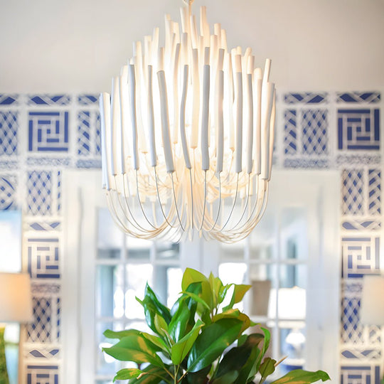 Whitewashed Wood Tilda – Scandinavian Chandelier Large Hanging Ceiling Light