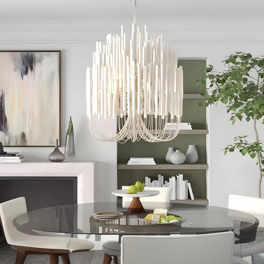 Whitewashed Wood Tilda – Scandinavian Chandelier Large Hanging Ceiling Light