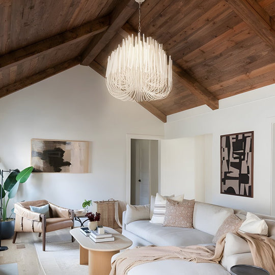 Whitewashed Wood Tilda – Scandinavian Chandelier Large Hanging Ceiling Light