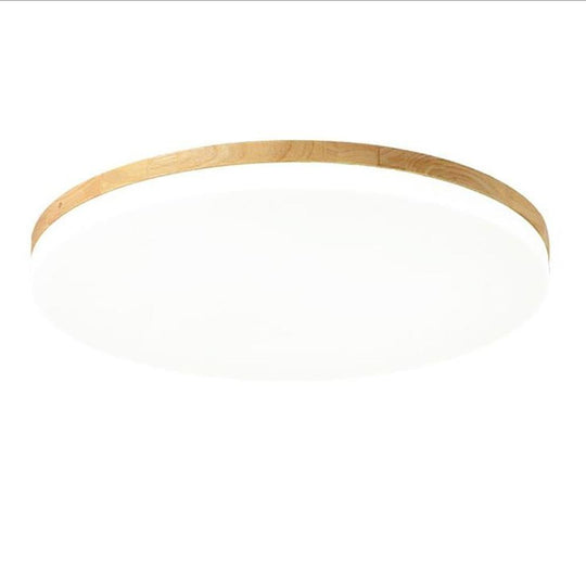 Circular Minimalist Flush Mount Wood Acrylic LED Ceiling Light