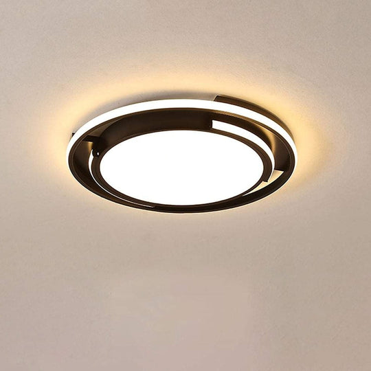 Circular Design Dimmable LED Black Nordic Ceiling Light Flush Mount Lamp